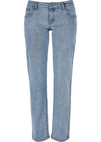 Urban Classics Damen Bequeme Jeans "Urban Classics Damen Ladies Low Waist Straight Denim Pants", blau, casual, Gr. 27, unifarben, 98% Baumwolle, 2%