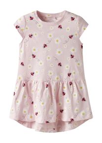 name it Mädchen Jerseykleid "NMFVIGGA CAPSL DRESS F1 NOOS"festival bloom aop:ladybug, modisch, Gr. 128, bedruckt, Jersey, Obermaterial: 100%