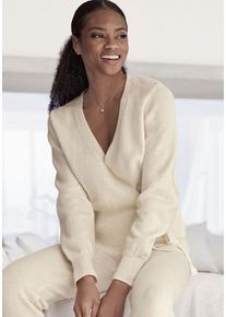 Lascana Wickelstrickjacke beige Gr. 44/46 für Damen. Sehr Bequem