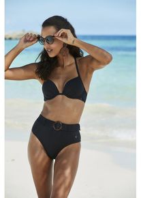 s.Oliver Highwaist-Bikini-Hose 'Rome' schwarz Gr. 34. Mit Zierringe