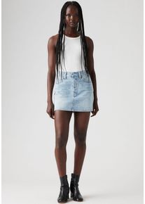 Levi's LEVI'S Damen Jeansrock "ICON SKIRT"good as silber skirt, casual, Gr. 28, Denim/Jeans, Obermaterial: 100% Baumwolle, Röcke, mit Glitzerdetails an