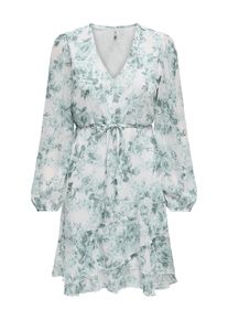 Only Damen Minikleid "ONLMIRIAM LIFE L/S LAYERED DRESS PTM"abyss aop:porcelain flowers, modisch, Gr. L, bedruckt, Obermaterial: 100% Polyester,