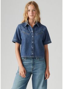 Levi's LEVI'S Damen Jeansbluse "RINOA"sledge sister, casual, Gr. M, unifarben, Denim/Jeans, Obermaterial: 100% Baumwolle, Blusen, kurz, mit Druckknöpfen