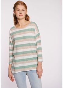 Haily's HAILY’S Damen Rundhalspullover "3/4 P TP Mi44a"4051 sage grün stripe, feminin, Gr. L, gestreift, Strick, Obermaterial: 95% Polyester, 5% Elasthan,