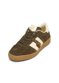 Marc O'Polo MARC O'POLO Damen Sneaker "aus Rindleder in Cord-Optik", Gr. 41schwarz mossy olive, Obermaterial: 100% Leder (Rind), unifarben, Schuhe