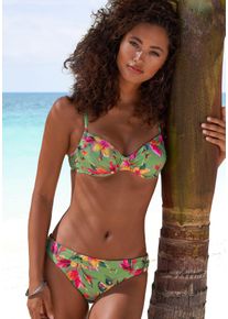Lascana Damen Bügel-Bikini-Top "Malia"salbei, pink bedruckt, Gr. 36, bedruckt, floral, Microfaser, Polyamid, Microfaser, Bikini-Oberteile, mit