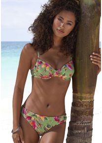 Lascana Damen Bügel-Bikini-Top "Malia"salbei, pink bedruckt, Gr. 36, bedruckt, floral, Microfaser, Polyamid, Microfaser, Bikini-Oberteile, mit