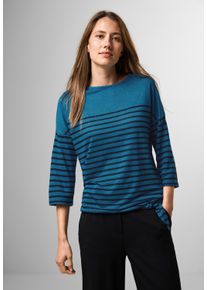 Cecil Damen T-Shirt, blau, casual, Gr. XS, gestreift, Stoff, 55% Polyester, 45% Viskose, Shirts, im Streifendesign