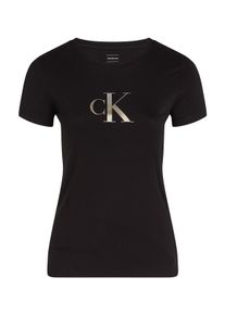 Damen T-Shirt "PLUS GRADIENT CK SLIM TEE", schwarz, feminin, Gr. XXL, Calvin Klein Jeans Plus, unifarben, Single Jersey, Obermaterial: 100%