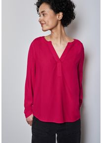 Street One Damen Langarmbluse, pink, casual, Gr. 34, unifarben, Web, Obermaterial: 100% Viskose, Blusen, in Unifarbe