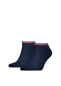 Tommy Hilfiger Damen Sneakersocken "TH UNI TJ SNEAKER 2P ICONIC", Gr. 39, blau, Baumwollmischung, Socken