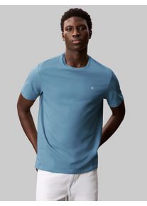 Herren T-Shirt "SS SMOOTH CTTN SOLID CREWNK TEE"blau steam, Basic, Gr. XXL, Calvin Klein Jeans, Single Jersey, Obermaterial: 100% Baumwolle, Shirts,
