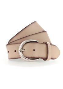 Tamaris Damen Ledergürtel, beige, casual,modisch, Gr. 105, unifarben, Leder, Gürtel, mit Logoschriftzug auf der Gürtelschlaufe, Basic-Style