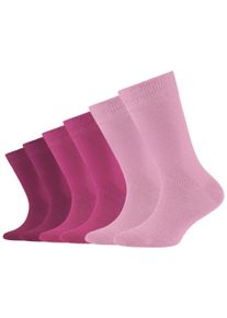 Camano Kinder Socken, Gr. 35, lila, Baumwolle, Elasthan, Polyamid, unifarben, Socken, mit Komfortbund und gepolsterten Zehen-/Fersenbereich
