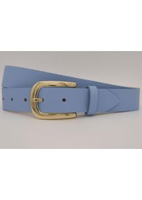 AnnaMatoni Damen Ledergürtel, blau, casual, Gr. 80, unifarben, Rindsleder, Gürtel, mit goldener Schließe