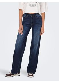 Only Damen 5-Pocket-Jeans "ONLMADISON BLUSH HW WIDE DNM TAI081 NOOS", blau, modisch, Gr. S, unifarben, Denim/Jeans, Obermaterial: 92% Baumwolle, 6%