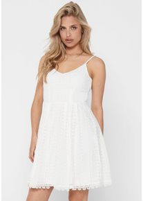 Only Damen Trägerkleid "ONLHELENA LACE S/L SHORT DRESS WVN", rot, feminin, Gr. 40, unifarben, Web, Obermaterial: 100% Baumwolle, Kleider, mit