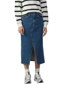 QS Damen Jeansrock, blau, casual, Gr. 32, unifarben, Denim/Jeans, Obermaterial: 99% Baumwolle, 1% Elasthan, Röcke, mit Schlitz