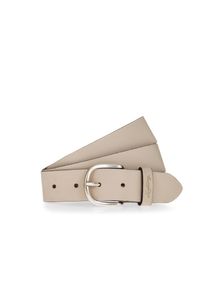 Mustang Damen Ledergürtel, beige, casual,modisch,klassisch, Gr. 95, Rindsleder, Gürtel, Mit geprägtem Mustang-Logo auf der Schlaufe, 3,5 cm