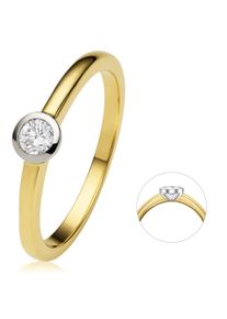 ONE ELEMENT Damen Diamantring "0.15 ct Diamant Brillant Zarge Ring aus 585 Gelbgold", 52, Gelbgold 585-Weißgold 585-Diamanten, gold, Gelbgold 585,