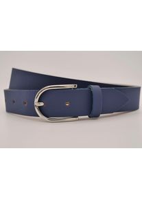 AnnaMatoni Damen Ledergürtel, blau, casual, Gr. 110, unifarben, Rindsleder, Gürtel, mit silberner Schließe