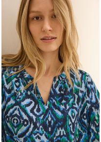 Cecil Damen Klassische Bluse, blau, casual, Gr. S, bedruckt, Web, Obermaterial: 100% Baumwolle, Blusen, mit All-Over Print