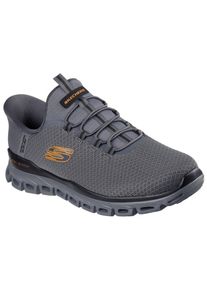 Skechers Herren Slip-On Sneaker "GLIDE-STEP", Gr. 48,5, grau, Mesh, sportlich, Schuhe, Schlupfschuh, Freizeitschuh, Trainingsschuh mit praktischem