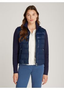 Tommy Hilfiger Damen Steppjacke "LW DOWN FEMININE GLOSS KNIT JKT", blau, casual, Gr. L, unifarben, Web, Obermaterial: 100% Polyamid, Jacken, mit