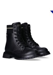 Tommy Hilfiger Kinder Schnürboots, Gr. 33, schwarz, Synthetik, Polyester, modisch, Schuhe, Biker Boots, Winterboots mit Blockabsatz