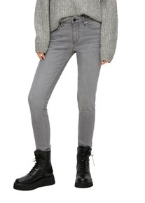 QS Damen 5-Pocket-Jeans "Sadie", grau, casual, Gr. 38, unifarben, Denim/Jeans, Obermaterial: 98% Baumwolle, 2% Elasthan, Jeans, slim fit mit
