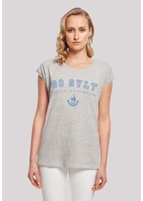F4NT4STIC Damen T-Shirt "Go Sylt Knut & Jan Hamburg", grau, casual, Gr. L, Obermaterial: 100% Baumwolle, Shirts, Print