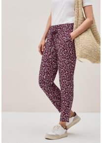 Cecil Damen Stoffhose "CHELSEA", rot, casual, Gr. XL, bedruckt, Web, Obermaterial: 100% Viskose, Hosen, mit floralem Allover-Print