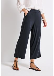 Street One Damen Stoffhose "Style EMEE"deepwater blau, casual, Gr. 40, unifarben, Web, Obermaterial: 95% Viskose, 5% Elasthan, Hosen, 7/8-Länge und