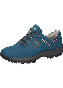 Waldläufer WALDLÄUFER Damen Schnürschuh "HOLLY", Gr. 4, blau, Nubukleder, Textil, kontrastfarbene Details, sportlich, Schuhe, Bequemschuh, Halbschuh,