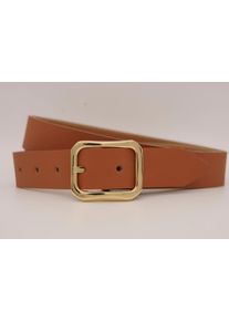 AnnaMatoni Damen Ledergürtel, braun, casual, Gr. 90, unifarben, Rindsleder, Gürtel, mit goldener Schließe