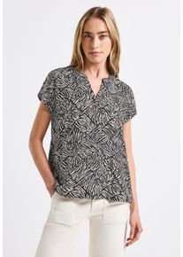 Street One Damen Shirtbluse, blau, casual, Gr. 40, bedruckt, Stoff, 100% Viskose, Blusen, aus softer Viskose