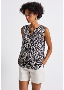 Street One Damen Blusentop, blau, casual, Gr. 42, bedruckt, Stoff, 100% Viskose, Blusen, mit allover Print