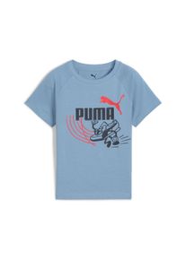 Puma Kinder T-Shirt "LITTLE RUNNERS TEE PS", blau, sportlich, Gr. 110, bedruckt, Jersey, Obermaterial: 100% Baumwolle, Shirts