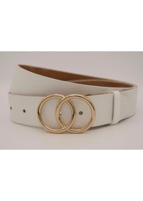 AnnaMatoni Damen Ledergürtel, weiß, casual, Gr. 100, unifarben, Rindsleder, Gürtel, mit goldener Schließe
