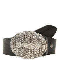 Damen Ledergürtel, schwarz, modisch, Gr. 120, RETTUNGSRING BY SHOWROOM 019, unifarben, Rindsleder, Gürtel