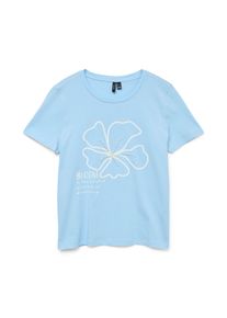 Véro Moda VERO MODA Damen Kurzarmshirt "VMSORA FRANCI SS TOP BOX JRS SPE GA"airy blau print:bloom, modisch, Gr. S, bedruckt, Jersey, Obermaterial: 100%