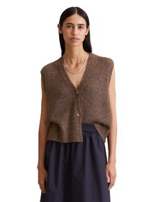 Marc O'Polo Damen Strickweste "aus Baumwoll-Multicolor-Garn"braun coffee, casual, Gr. S, MARC O'POLO DENIM, unifarben, Obermaterial: 53% Baumwolle, 24% Polyamid,