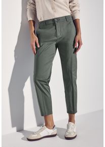 Street One Damen Chinohosemuse grün, casual, Gr. 34, unifarben, Web, Twill, Obermaterial: 97% Baumwolle, 3% Elasthan, Hosen