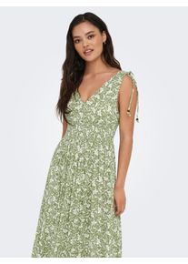 Only Damen Maxikleid "ONLFERNANDA LIFE S/L LONG DRESS WVN"hedge grün aop:nirra flower, modisch, Gr. XS, bedruckt, Web, Obermaterial: 100% Viskose,