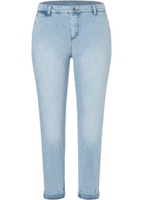 MAC Damen Slim-fit-Jeans "CHINO turn up"authentic surf blau, casual, Gr. 40, unifarben, Denim/Jeans, Obermaterial: 98% Baumwolle, 2% Elasthan, Jeans,
