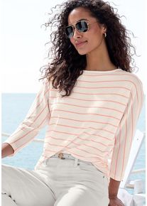 Vivance 3/4-Arm-Shirt 'mit modischer Streifenstruktur' mehrfarbig Gr. 32/34 für Damen. Mit Rundhals. Loose Fit