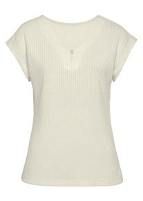 Lascana Kurzarmshirt 'mit Zierperle' mehrfarbig Gr. 32/34 für Damen. Mit Rundhals. Bequem. Nachhaltig.
