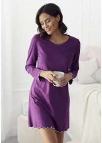 Lascana Sleepshirt pink Gr. 32/34 für Damen. Mit Rundhals. Figurumspielend. Nachhaltig.