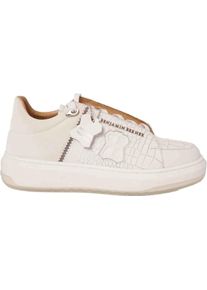 BENJAMIN BERNER Low-Top Sneaker - Benjamin Berner Theo Sneakers Wit Theo Crocodile - Gr. 39 (EU) - in Wei&szlig; - f&uuml;r Damen