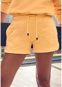 Buffalo Sweatshorts mango Gr. 32/34 für Damen. Mit Logostickerei. Bequem. Nachhaltig.